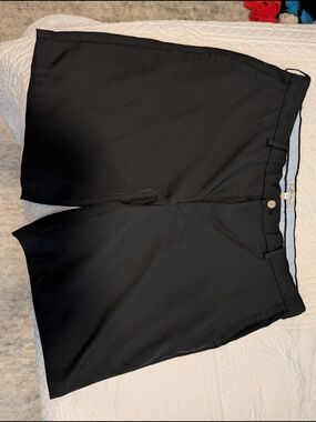 Peter Millar Black Flat-Front Men’s Shorts